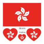 Sada 4 tetovanie vlajka Hongkong 6x6 cm 1 ks