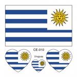 Sada 4 tetování vlajka Uruguay 6x6 cm 1 ks
