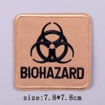 Nášivka nažehlovací symbol Biohazard 7,7 x 7,7 cm - béžová
