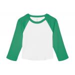 Tričko dámske Bella + Canvas Micro Rib 3/4 Raglan Baby Tee - biele-zelené
