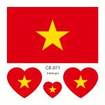 Sada 4 tetovanie vlajka Vietnam 6x6 cm 1 ks