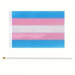 Vlajka LGBT Transgender 14 x 21 cm na tyčke