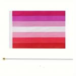 Vlajka LGBT Lesba 14 x 21 cm na tyčce