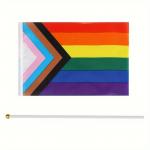 Vlajka LGBT Gay Pride 14 x 21 cm na tyčce
