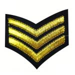 Nášivka nažehľovacia hodnosť US Sergeant 6,3 x 7 cm 1 ks - zlatá-čierna