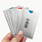 Bezpečnostní obal na kartu blokující RFID a NFC platby 5 ks - stříbrný