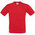 Pánske tričko B&C Exact V-Neck - červené
