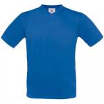 Pánske tričko B&C Exact V-Neck - modré