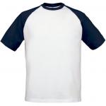 Pánske tričko B&C Base-Ball - biele-navy
