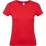 Dámske tričko B&C E150 - červené