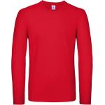 Pánske tričko s dlhým rukávom B&C E150 dlhý rukáv - červené