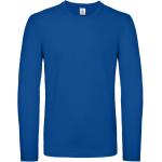 Pánske tričko s dlhým rukávom B&C E150 dlhý rukáv - modré