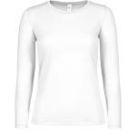 Dámské tričko B&C E150 dlouhý rukáv - bílé