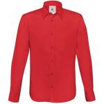 Pánská košile B&C London s dlouhým rukávem - červená