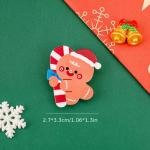 Odznak (pins) Vánoce Perníček s lízátkem 3,3 x 2,7 cm - barevný