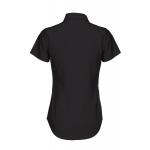 Pánska elastická popelínová košeľa B&C Black Tie s krátkym rukávom - čierna