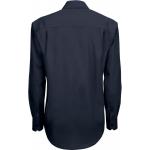 Pánska košeľa zo zmiešaného popelínu B&C Smart s dlhým rukávom - navy