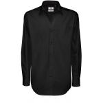 Pánská keprová košile B&C Sharp s dlouhým rukávem - černá