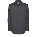 Pánská keprová košile B&C Sharp s dlouhým rukávem - tmavě šedá