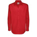 Pánská keprová košile B&C Sharp s dlouhým rukávem - červená