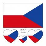 Sada 4 tetování vlajka Česká republika 6x6 cm 1 ks