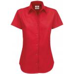 Dámská keprová košile B&C Sharp s krátkým rukávem - červená