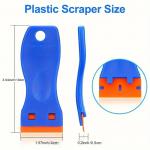 Škrabka plastová s 5 plastovými čepieľkami - modrá-oranžová