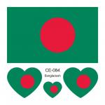 Sada 4 tetování vlajka Bangladéš 6x6 cm 1 ks