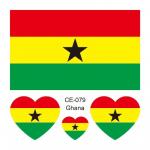 Sada 4 tetování vlajka Ghana 6x6 cm 1 ks