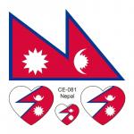 Sada 4 tetování vlajka Nepál 6x6 cm 1 ks