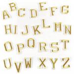 Sada 26 nažehlovacích nášivek s písmeny 5 cm - zlatá-bílá