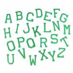 Sada 26 nažehlovacích nášivek s písmeny 5 cm - zelená-bílá