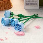 Stavebnica v tvare kvety Ruže - modrá-zelená