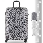 Cestovní kufr Tucci 0158 Leopards 88-119 L - šedý-černý
