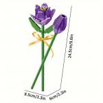 Stavebnica v tvare kvety Tulipány 2 ks - fialové-zelené