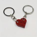 Prívesok na kľúče Srdce 1 pár - červený-strieborný