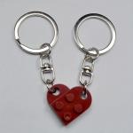 Přívěsek na klíče Srdce 1 pár - červený-stříbrný