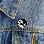 Odznak (pins) Pet Lover 2,2 x 2,2 cm - biely-čierny