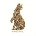 Brošňa Bist Pozerajúca sa mačka 6,2 x 3,3 cm - zlatá