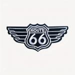 Nášivka nažehľovacia Route 66 5,4 x 11,5 cm - čierna-biela