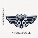 Nášivka nažehlovací Route 66 5,4 x 11,5 cm - černá-bílá