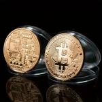 Pamětní mince Bitcoin 4 cm - zlatá