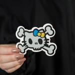 Samolepka M-Tac Hello Skull Kitty - bílá