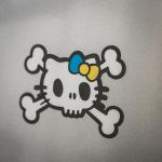 Samolepka M-Tac Hello Skull Kitty - biela