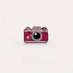 Odznak (pins) Fotoaparát 1,6 x 2,4 cm - ružový