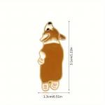 Odznak (pins) pes Corgi 3,1 x 1,3 cm - hnedý