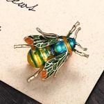 Brošňa (odznak) Farebná včela 3,5 x 2,6 cm - zelená