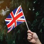 Vlajka Velká Británie 14 x 21 cm na plastové tyčce
