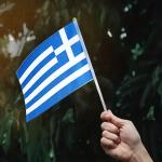 Vlajka Grécko 14 x 21 cm na plastovej tyčke