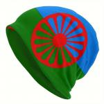 Čepice Bist s romskou vlajkou - modrá-zelená